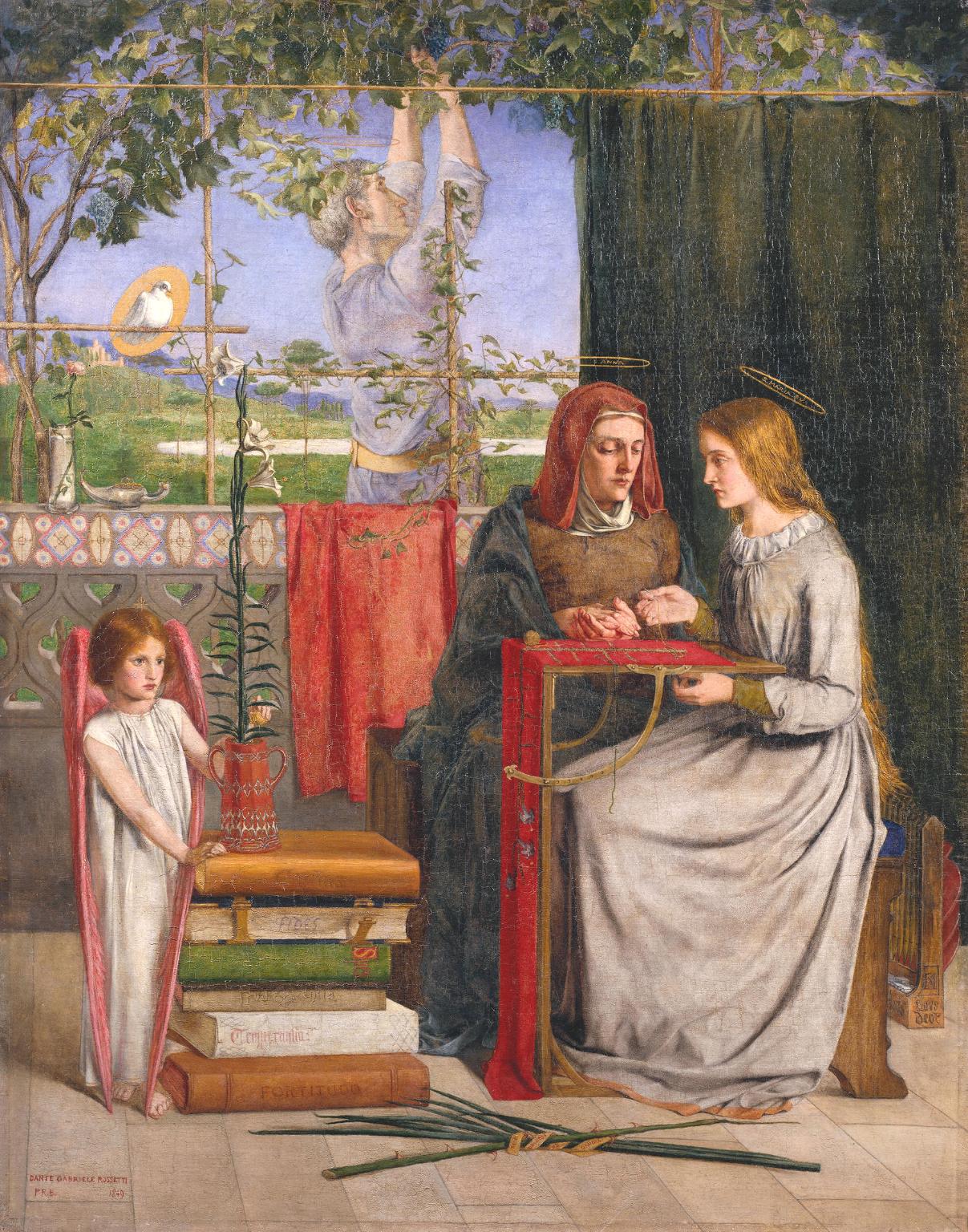 The Girlhood of Mary Virgin 1848-9 by Dante Gabriel Rossetti 1828-1882